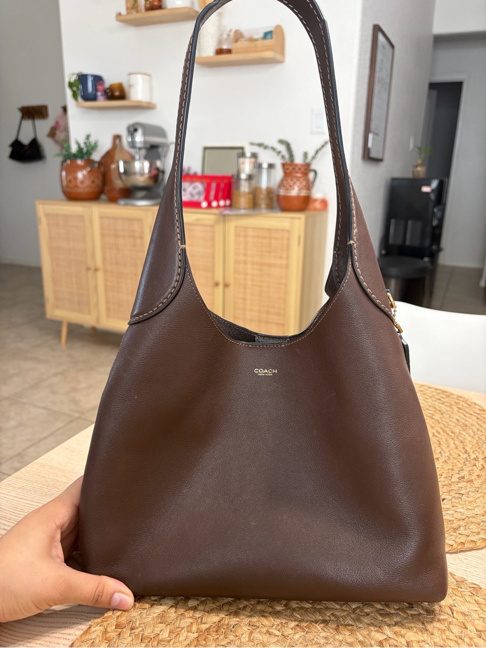 Coach Dark Brown Leather Shoulder Bag